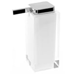Soap Dispenser, Gedy RA80-02, Square White Countertop Soap Dispenser